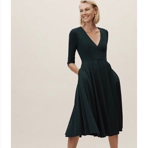 BHLDN Valdis Dress in Dark Emerald